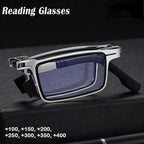 Folding Metal Reading Glasses – Anti-Blue Light Eyewear for Men and Women