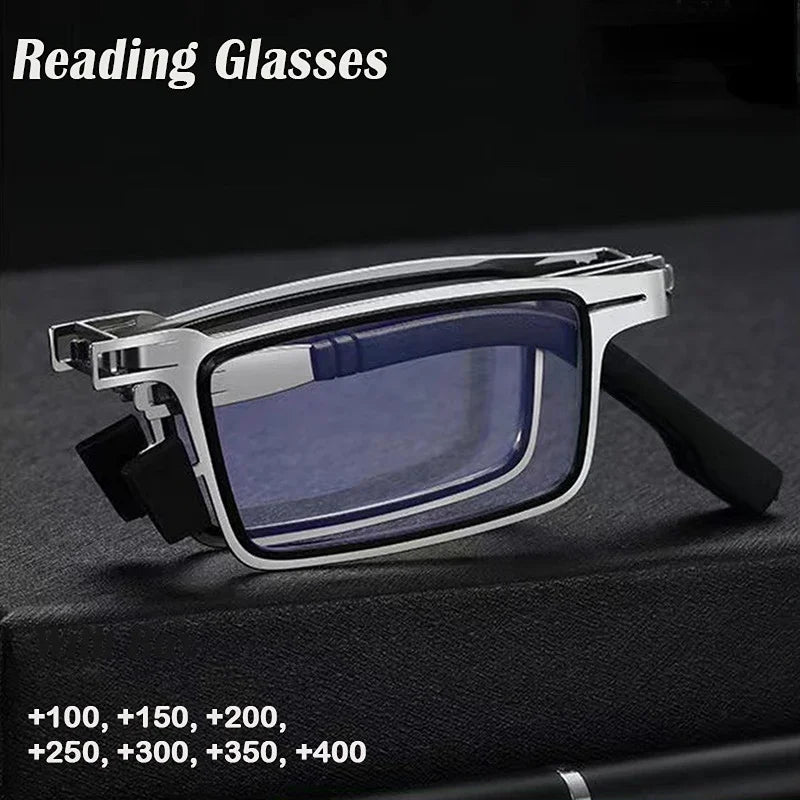 Folding Metal Reading Glasses – Anti-Blue Light Eyewear for Men and Women