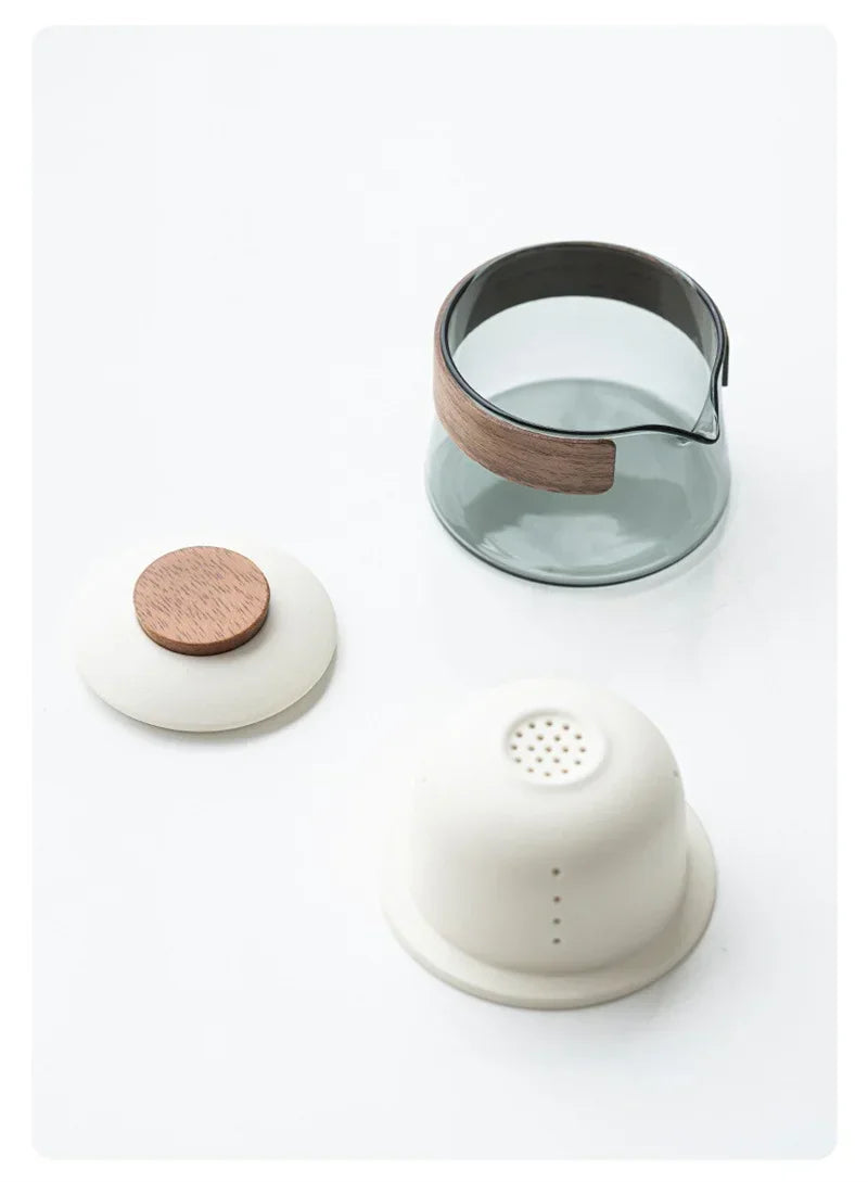 Portable Travel Tea Set – Ceramic Teapot and Cups for Camping
