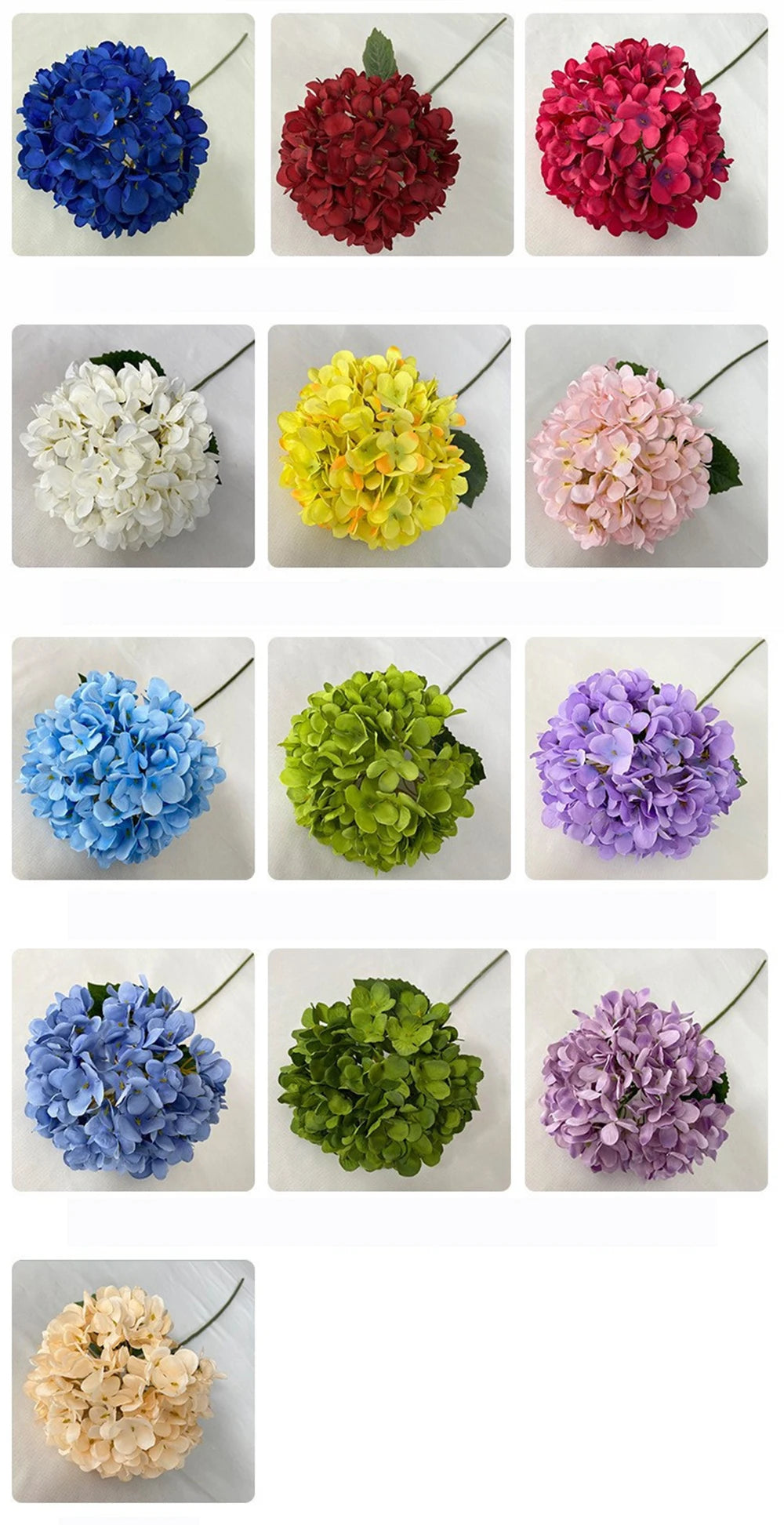 Silk Hydrangea Bouquet – 58cm Artificial Flowers for Wedding Home Decor