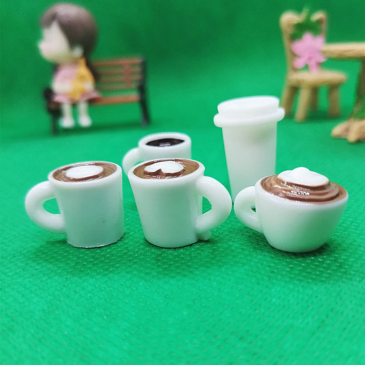 Miniature Resin Coffee Cups – Kawaii DIY Craft Decor for Phone Case Art
