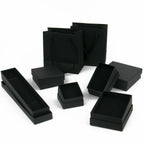 Black Square Jewelry Box – Velvet Display Organizer for Rings and Earrings