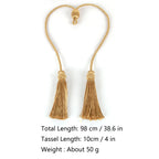Gold Tassel Curtain Tiebacks – Braided Polyester Rope for Home Decoration