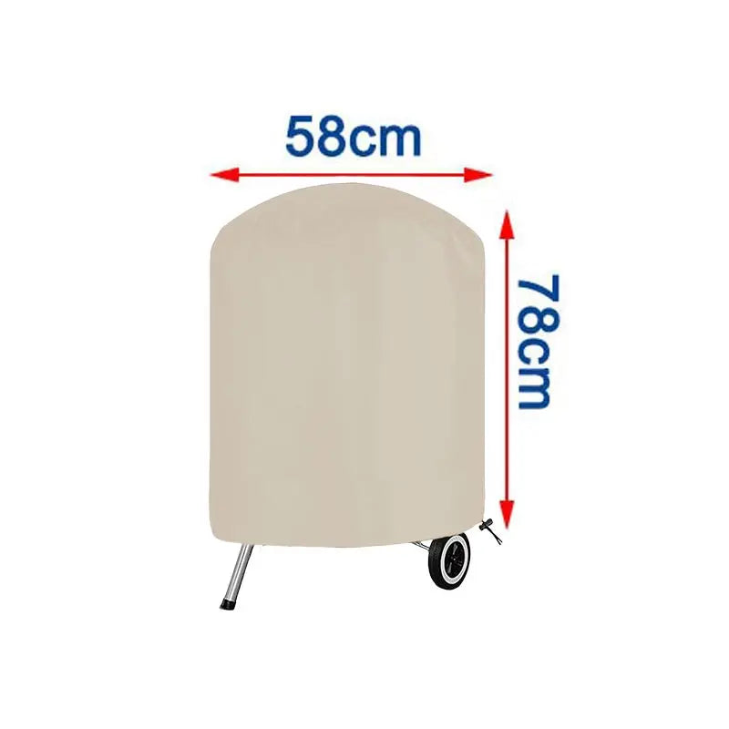 Round BBQ Grill Cover – 210D Oxford Waterproof Hood for Outdoor Cooking