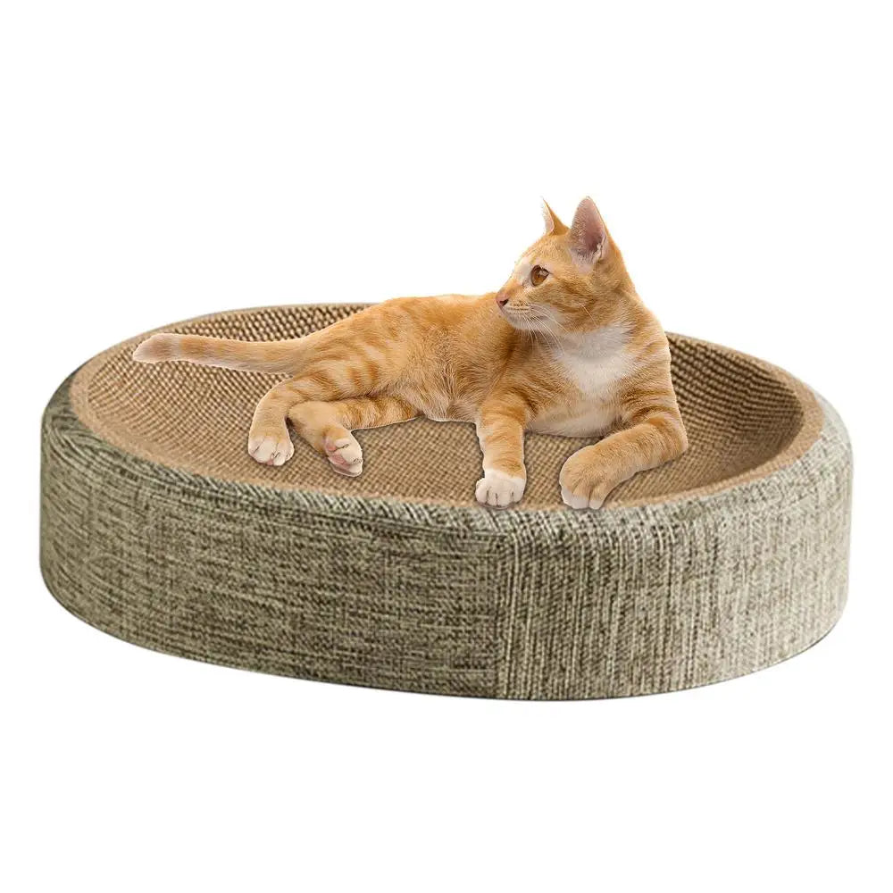 Oval Sisal Cat Scratching Bed – Wear-Resistant Pet Sleeping Mat for Cats
