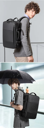 Expandable 17.3-inch Laptop Backpack – Waterproof Travel Bag for Men