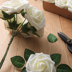 Artificial Rose Flowers – Stemmed Fake Roses for Wedding Bouquets and Decor