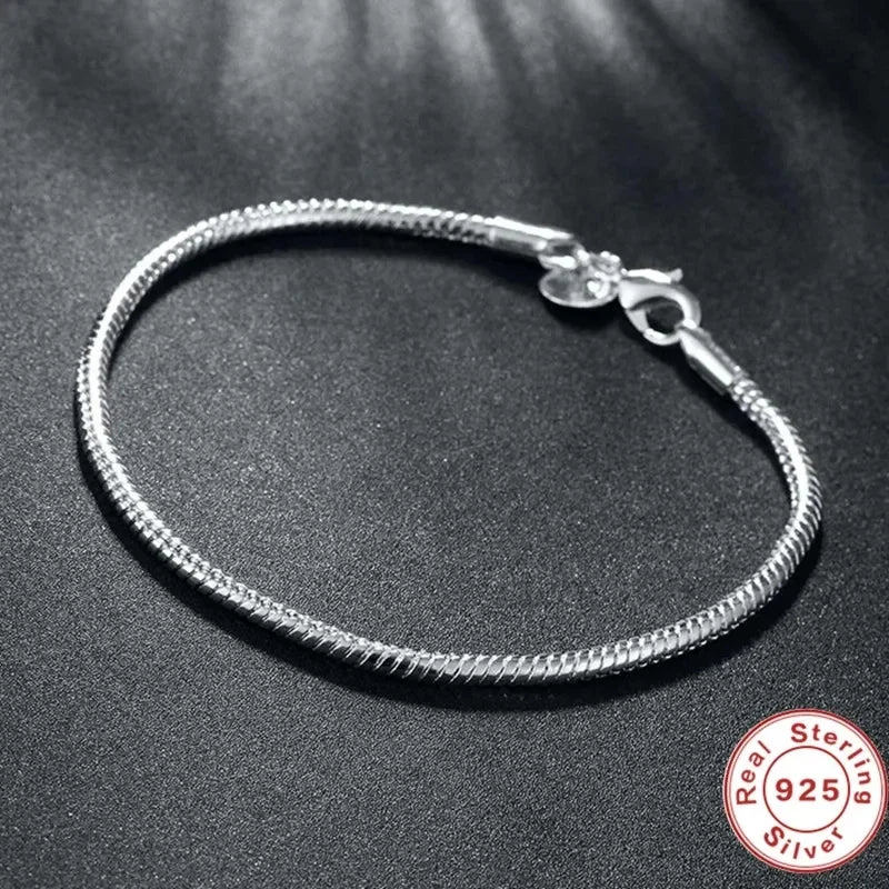 Sterling Silver Snake Chain Bracelet – Handmade Fine Jewelry for Women
