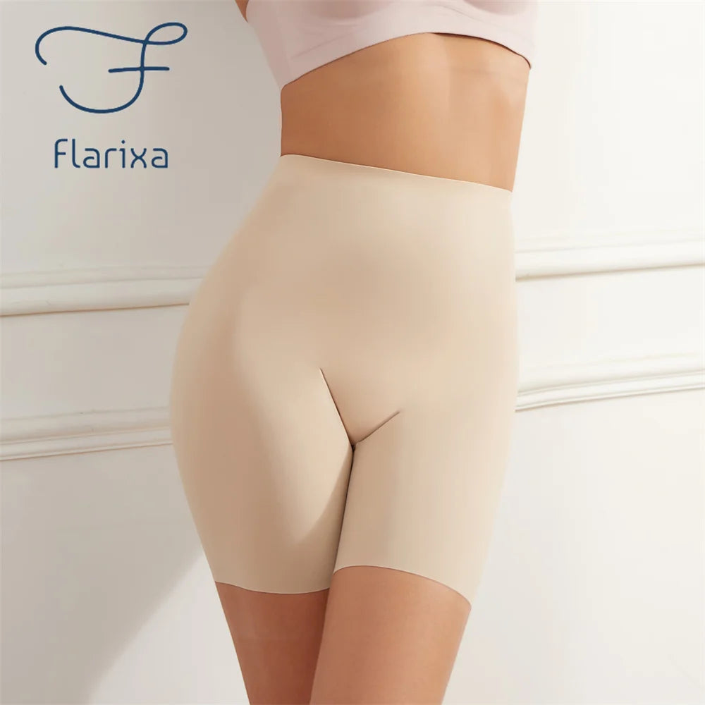Seamless High Waist Boyshorts – Tummy Control Ice Silk Underwear for Women