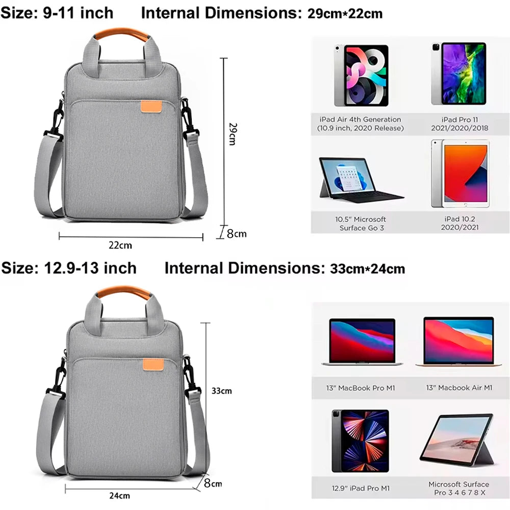 Tablet Crossbody Handbag – Protective Storage Case for 9.7-13 Inch Tablets