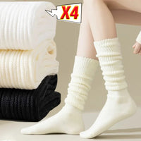 Knitted Mid-Tube Socks – Soft Vintage Cotton for Sports and Leisure
