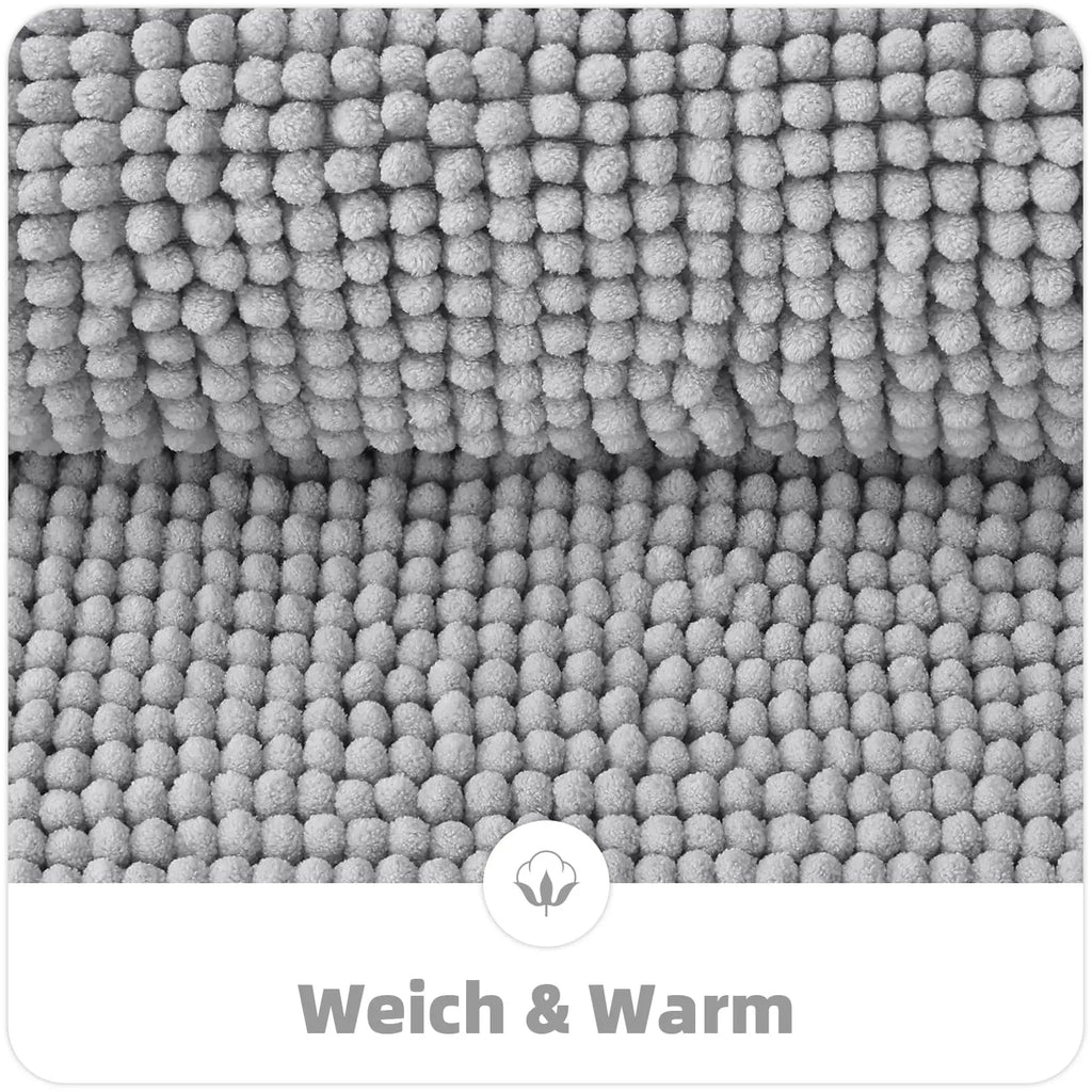 Chenille Bathroom Mat – Ultra Soft Absorbent Non-slip Rug for Shower Floors
