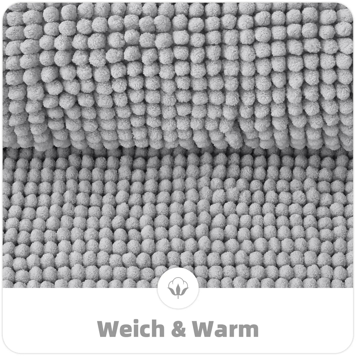 Chenille Bathroom Mat – Ultra Soft Absorbent Non-slip Rug for Shower Floors