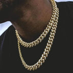 Iced Out Cuban Link Chain – AAA Rhinestone Men's Necklace for Hip Hop Jewelry