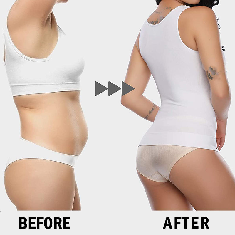 Plus Size Shaper Cami – Built-in Bra Compression Tank for Tummy Control