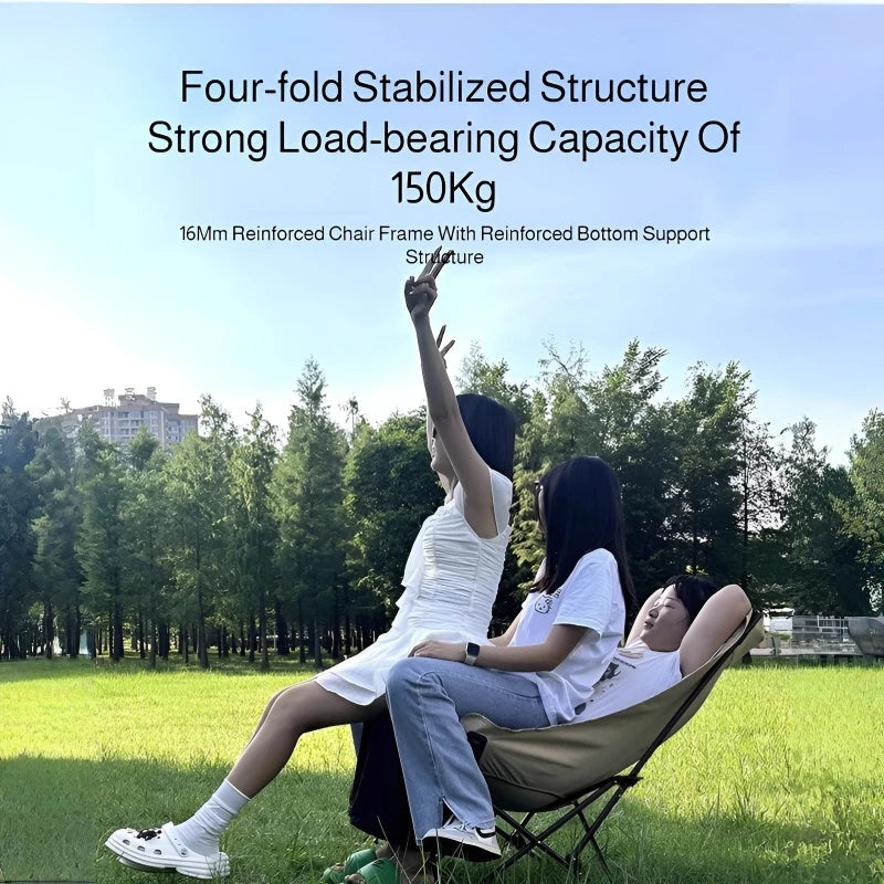 Portable Folding Camping Chair – Reclining Outdoor Seat with Leg Support