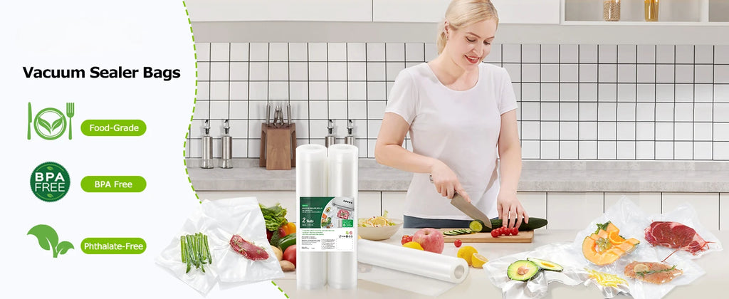 Embossed Vacuum Sealer Bags – Food Preservation Rolls for Sous Vide Cooking