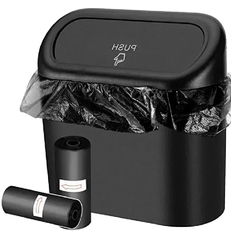 Leak-Proof Car Trash Can – Compact Waste Bin with Garbage Bags for Auto Interior