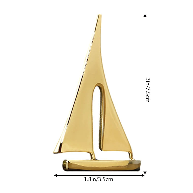 Zinc Alloy Sailboat Figurine – Modern Metal Decor for Living Room Desktop