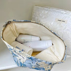 Floral Print Cosmetic Bag – Zippered Makeup Pouch for Travel Essentials