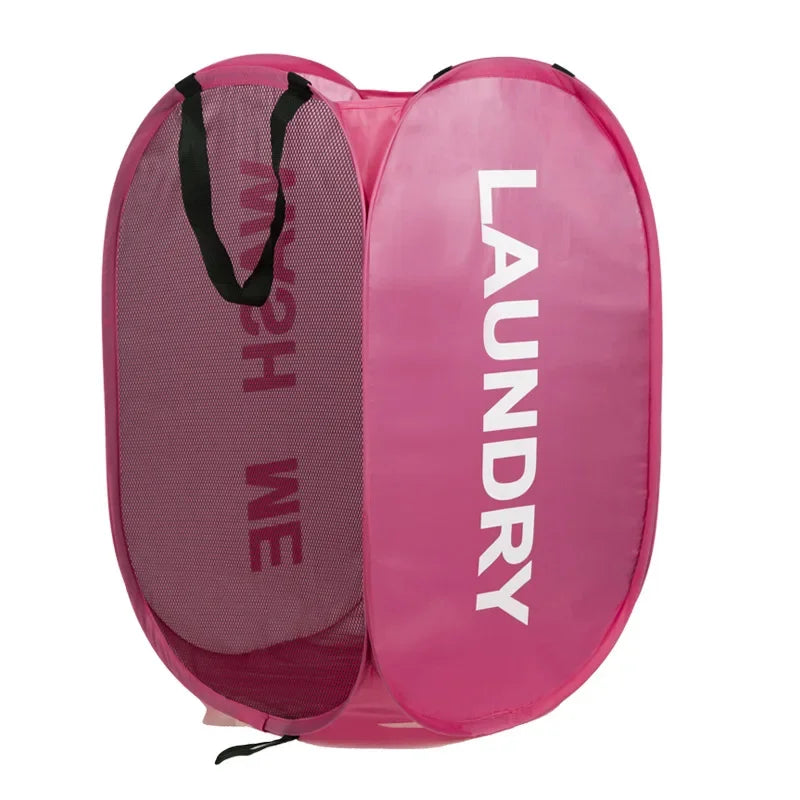 Collapsible Mesh Laundry Hamper – Breathable Pop-Up Basket for Dorm and Travel