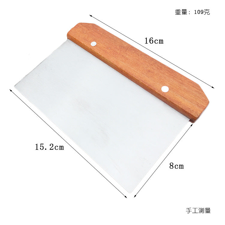 Stainless Steel Dough Scraper – Noodle Cutter with Scale for Baking