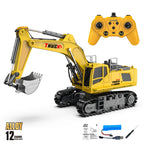 Alloy RC Excavator Toy – 2.4G Remote Control Engineering Truck for Kids