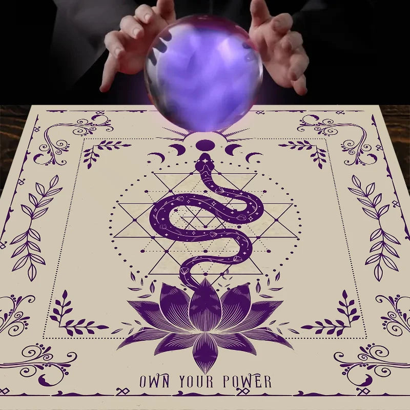 Snake Floral Tarot Tablecloth – Astrology Altar Decor for Divination Rituals