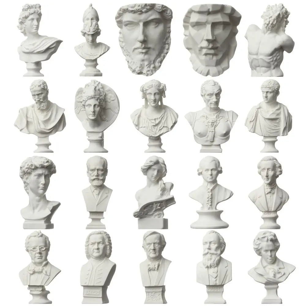 Mini Greek Mythology Bust – Plaster Sculpture for Art Drawing Practice