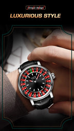 LIGE Roulette Quartz Watch – Luxury Leather Wristwatch for Men Gifts