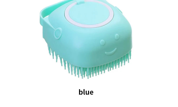Silicone Pet Bathing Brush – Soft Massage Grooming Tool for Dog and Cat Cleaning