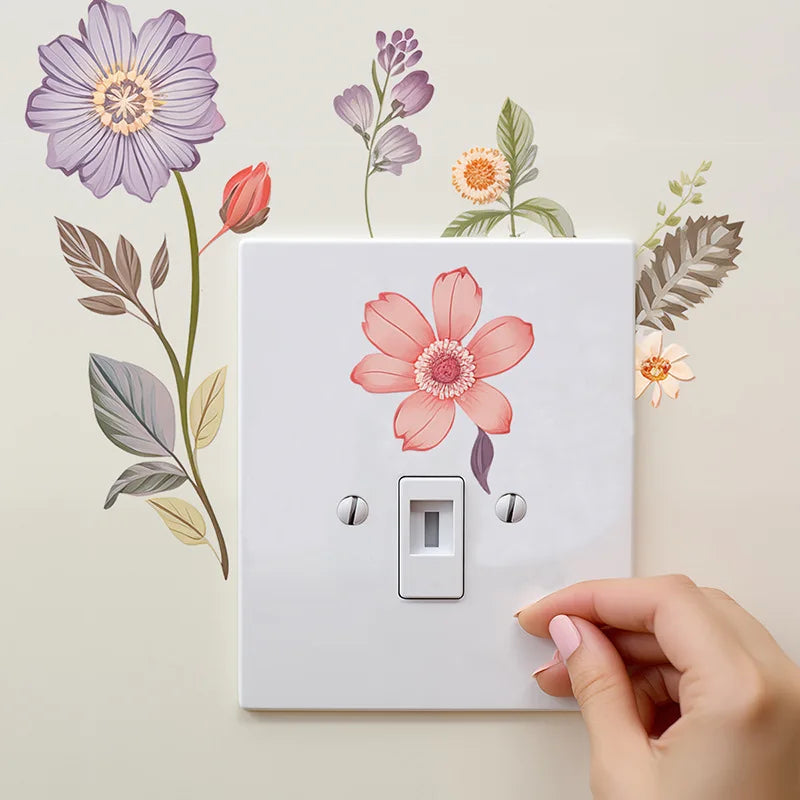 Floral PVC Wall Decal – Removable Waterproof Sticker for Home Decor