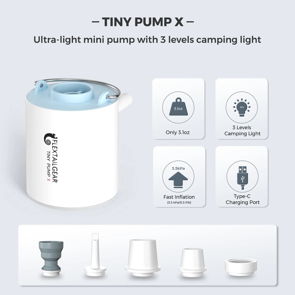 Portable Electric Air Pump – Rechargeable Camping Inflator for Air Mattresses