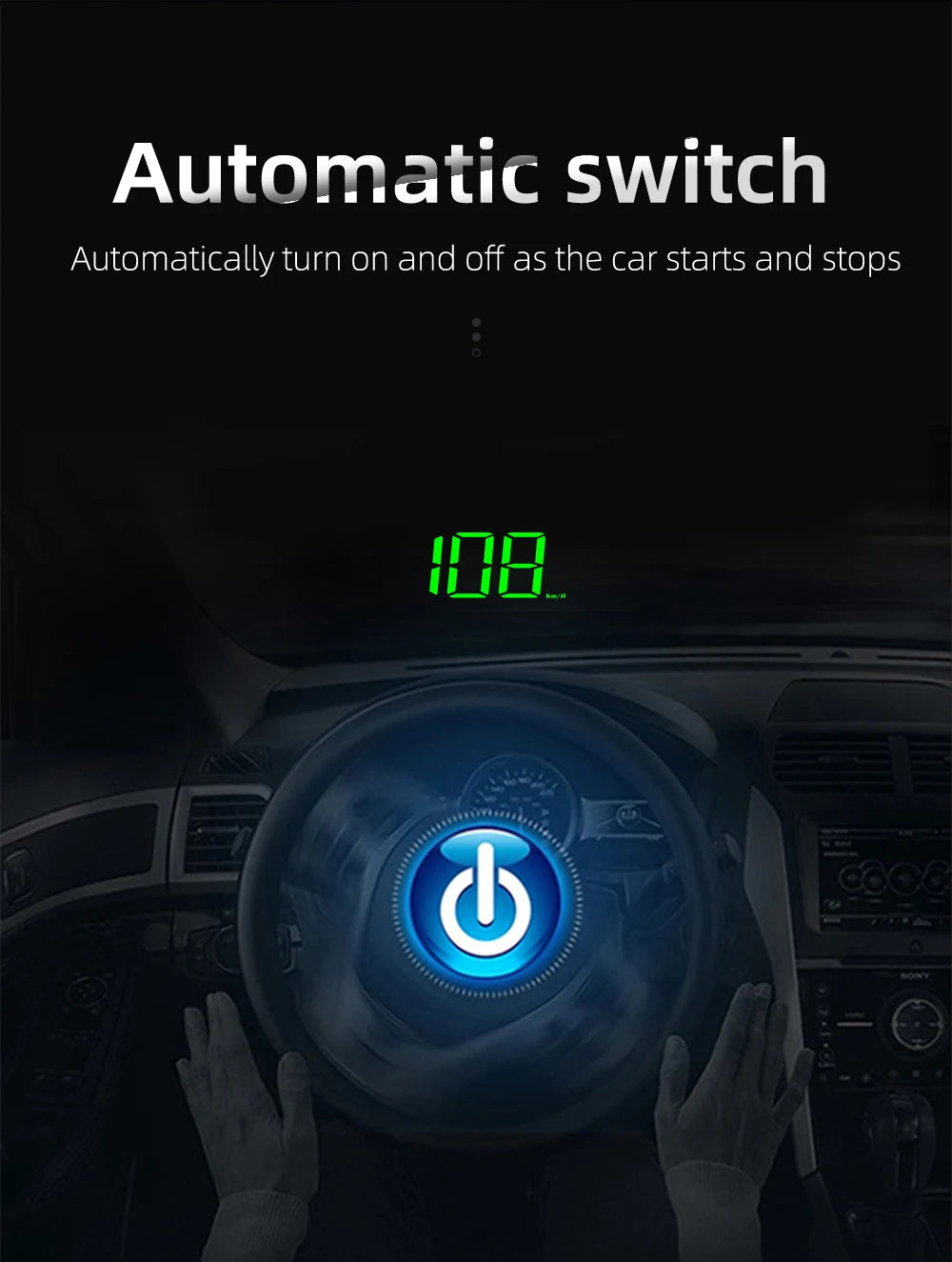 GPS Digital Head Up Display – Windshield Speedometer for Universal Auto