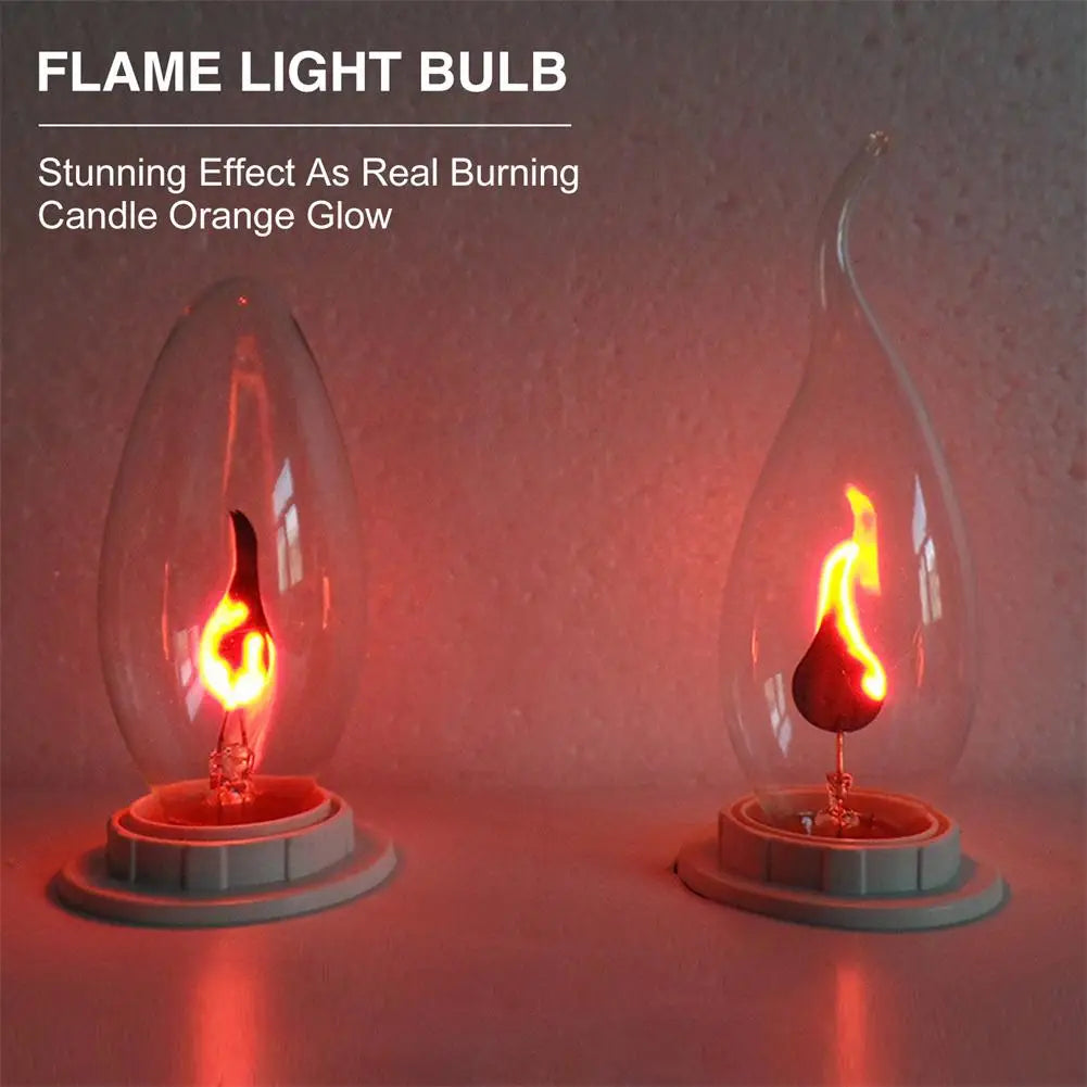 LED Flame Effect Candle Bulb – Vintage Edison Fire Lamp for Home Decor