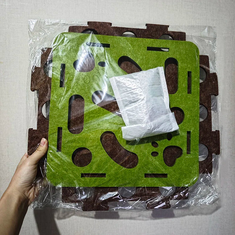 Interactive Felt Cat Puzzle Box – Hide and Seek Maze Toy for Kitten Play