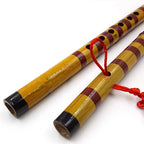 Handmade Bamboo Bansuri Flute – Traditional Wooden Musical Instrument for Decor