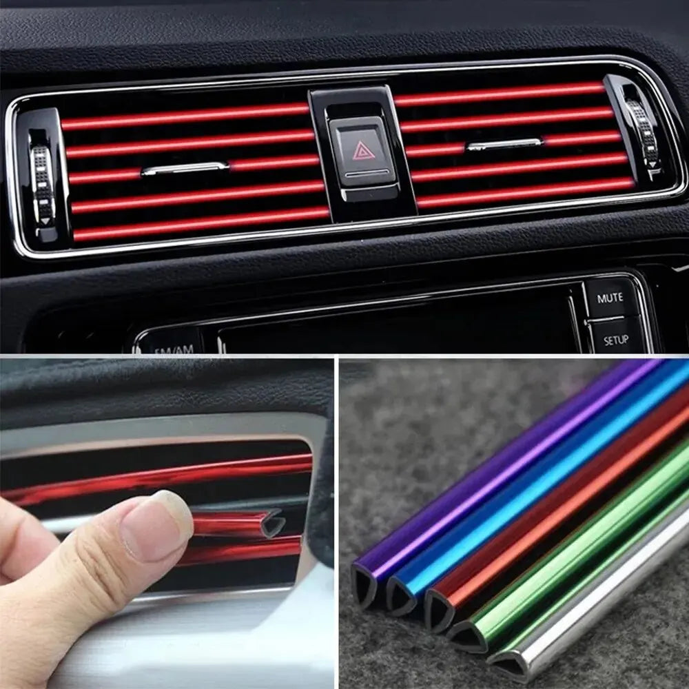 U-Shaped Car Air Vent Trim Strips – Decorative Interior Moulding for Auto Styling