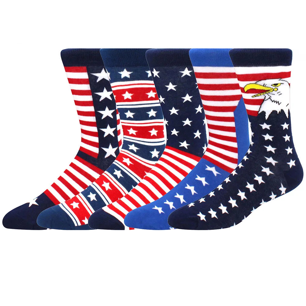 Combed Cotton Crew Socks – Novelty Patterned Casual Apparel for Men and Women