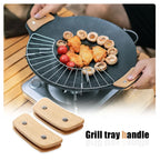 Wooden BBQ Pan Handle – Heat Resistant Anti-Scald Grip for Outdoor Cooking
