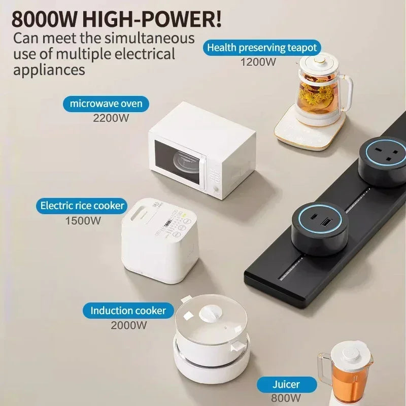 Movable Track Power Socket – 8000W Rail System for Home Office Appliances