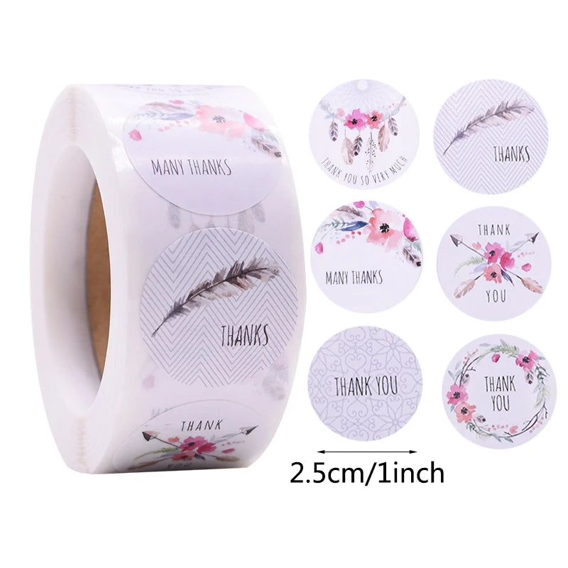 Decorative Thank You Sealing Stickers for Party Gift Labels and Scrapbooking