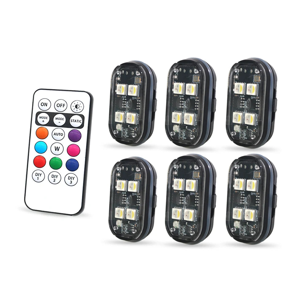 Wireless LED Strobe Lights – Multicolor Anti-Collision Warning for Car Decor