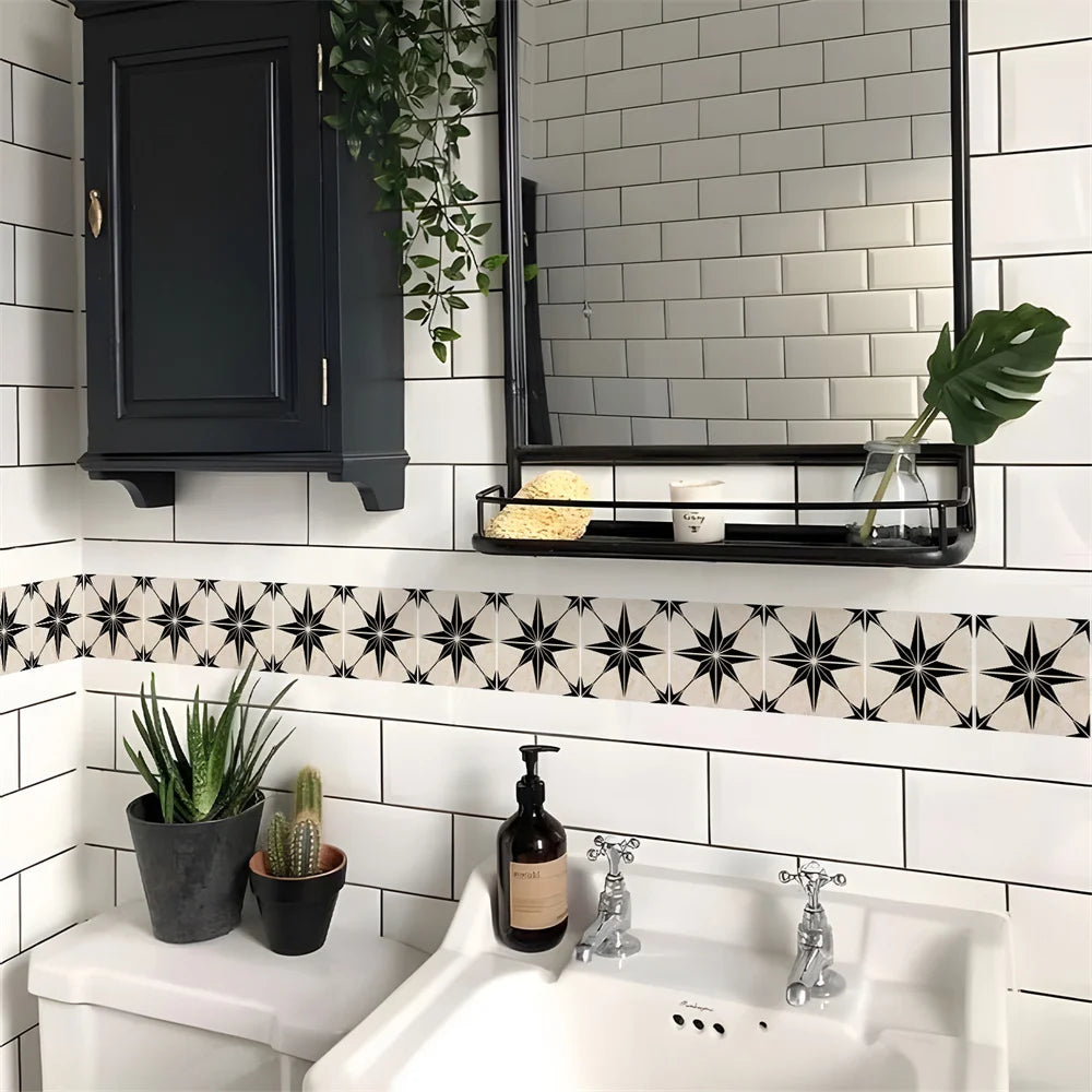 Self-Adhesive Waist Line Stickers – Waterproof Border Mural for Kitchen Decor