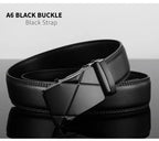 Mens Automatic Buckle Leather Belt – Luxury Business Accessory for Formal Wear