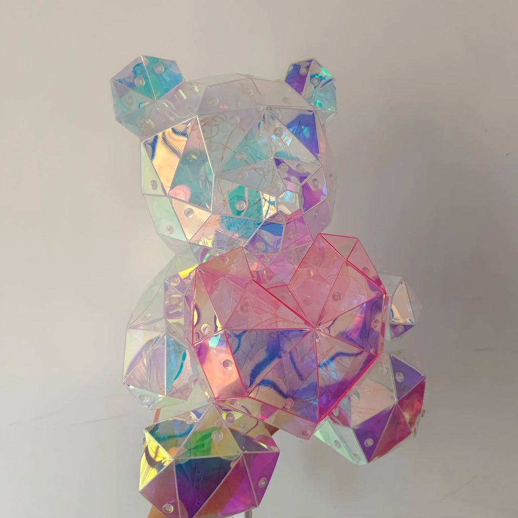 LED Teddy Bear Night Light – 30cm Colorful Plush Gift for Bedroom Decor