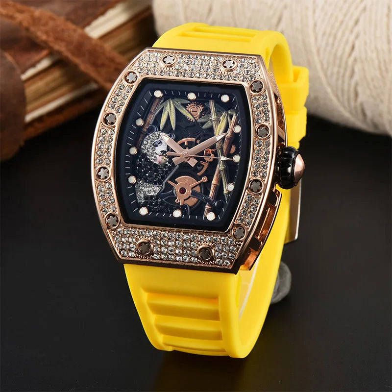 Bamboo Hollow Dial Quartz Watch – Fashionable Wooden Wristwatch for Men