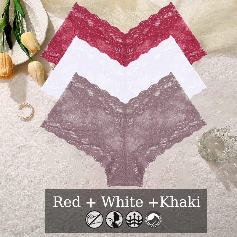 Floral Lace Panties – Sexy V-Waist Breathable Underwear for Women