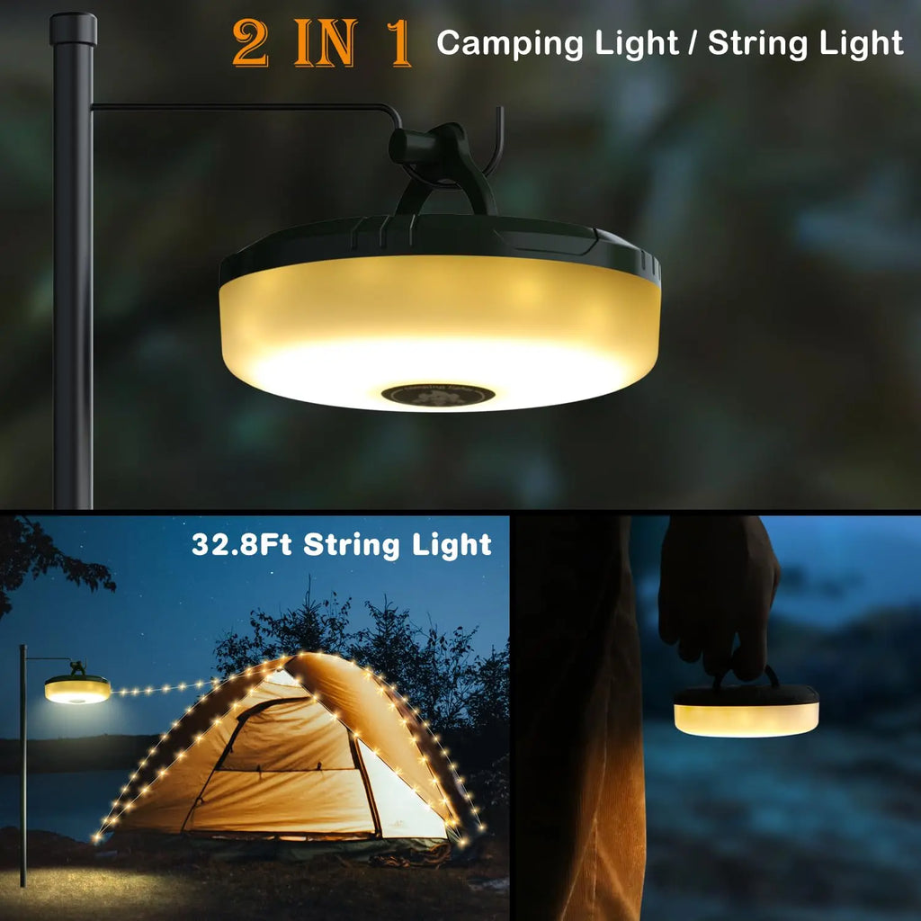 Rechargeable LED Camping String Lights – 8 Lighting Modes for Outdoor Decor