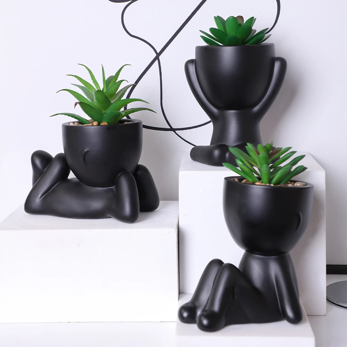 Artificial Aloe Vera Succulent Set – Cartoon PE Pot Plants for Home Decor